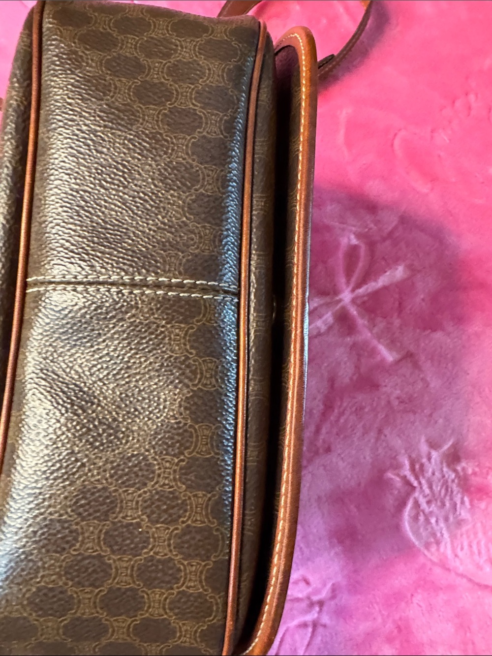 CELINE Vintage Macadam Triomphe Structured Crossbody Bag M14 Made In Italy - Picture 9 of 15